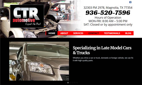 CTR Automotive website design